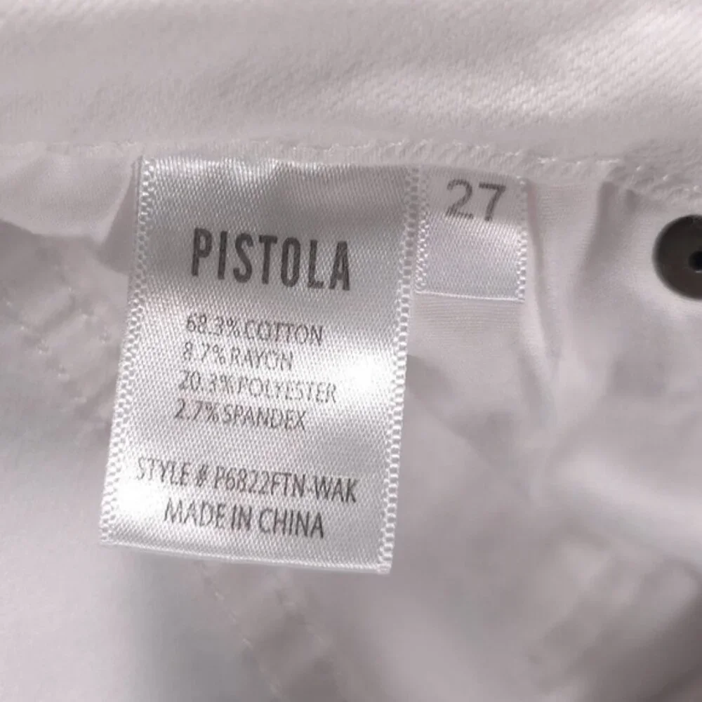PISTOLA‎ REVOLVE Jeans White MidRise Semi Distressed Skinny P6822FTN-WAK Size 27